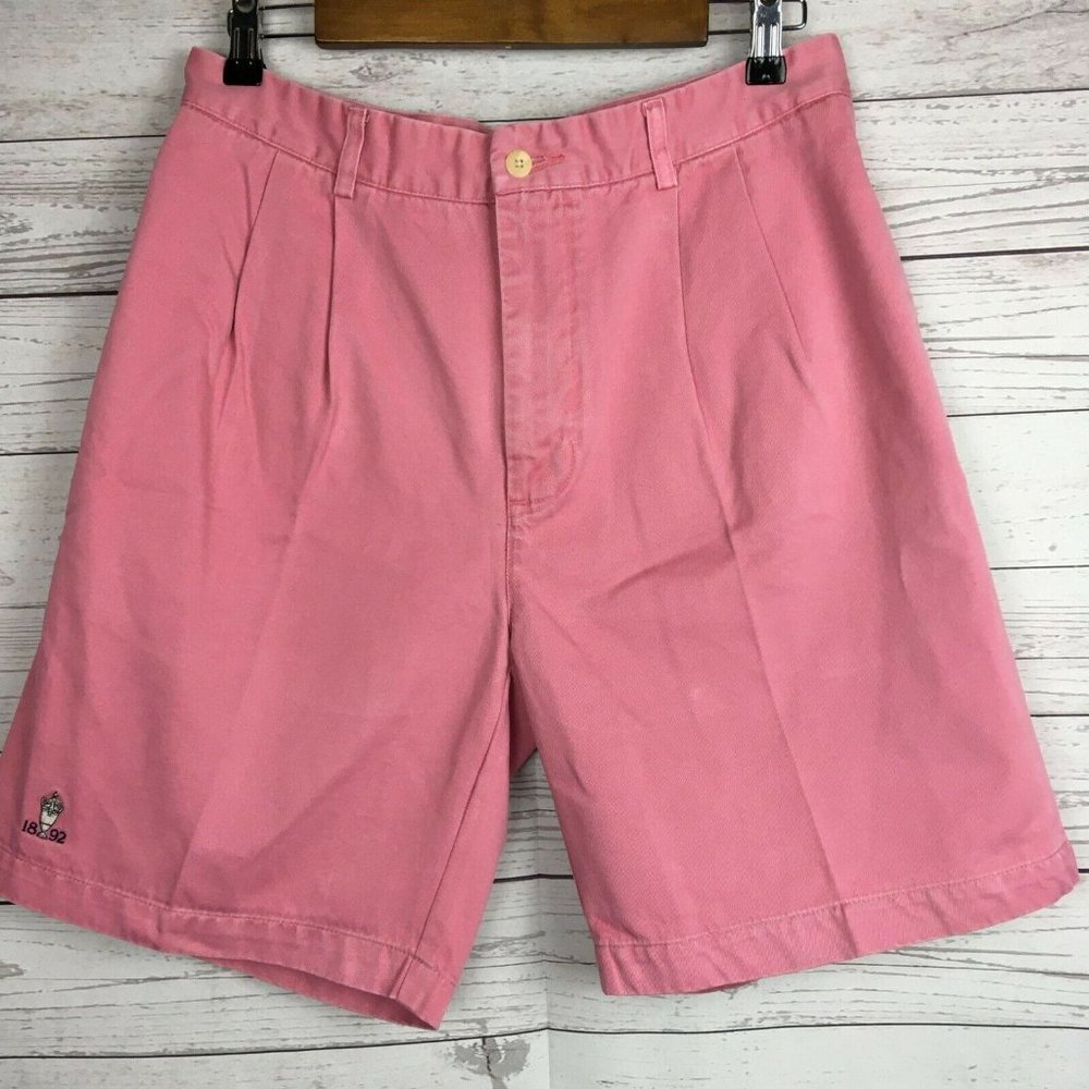 Vineyard Vines Mens 31 32 Shorts Pink Pleated Front Cotton Summer Altered Waist‎